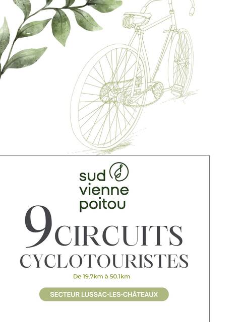 Guide des 9 boucles cyclos secteur de Lussac-les-Châteaux (de 19.7km à 50.1km)
