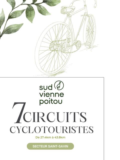 Guide des 7 boucles cyclos secteur de Saint-Savin (de 27.4km à 43.8km).